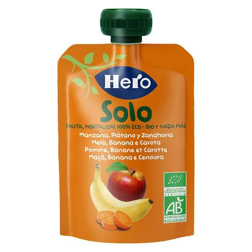 HERO BABY SOLO MANZANA PLATANO Y ZANAHORIA 100 G